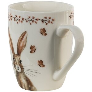 Clayre & Eef REBMU Mug Beige, Brown 350 ml