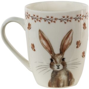 Clayre & Eef REBMU Mug Beige, Brown 350 ml