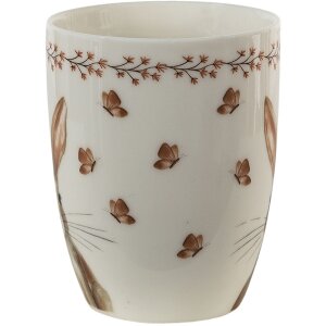 Clayre & Eef REBMU Mug Beige, Brown 350 ml