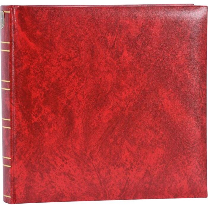 Henzo Fotoalbum BASICLINE rot 25x24,5 cm 60 weiße Seiten Pergaminblätter