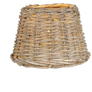 Clayre & Eef W4RO0081 Lampenschirm Beige Rattan Rund...
