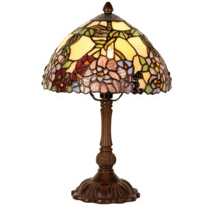 LumiLamp 5LL-1103 Tiffany Tischlampe 22x32 cm Gelb Blumen...