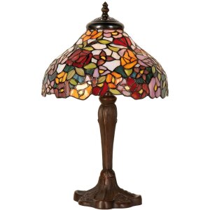 LumiLamp 5LL-1130 Tiffany Tischlampe 40x26 cm Braun Rot...