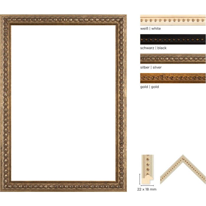 Walther Ramă Foto din Lemn Baroc Elchi, 2 Tipuri Sticlă și Mărimi Speciale