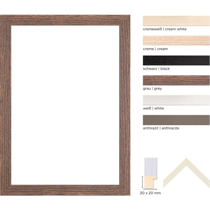 Walther Holzrahmen Malaga 2 Glasarten Sonderformate