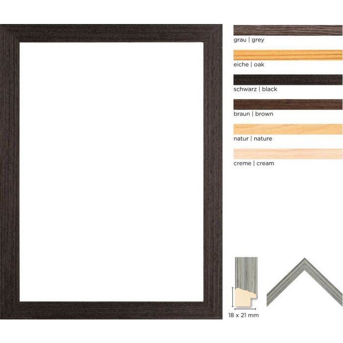 Ramă foto din lemn Saragossa, formate speciale și 2 tipuri de sticlă