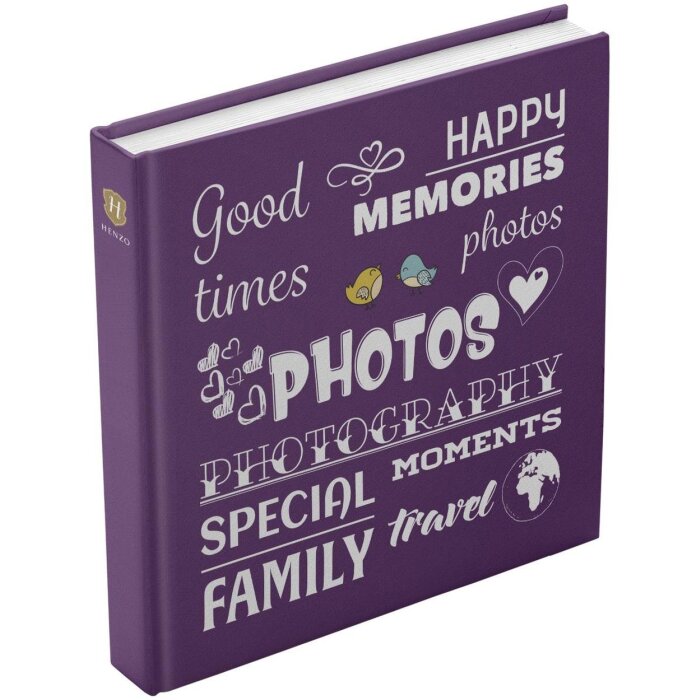 Henzo Jumbo Fotoalbum Wording violett 30x30 cm Kunstdruckeinband 100 Seiten