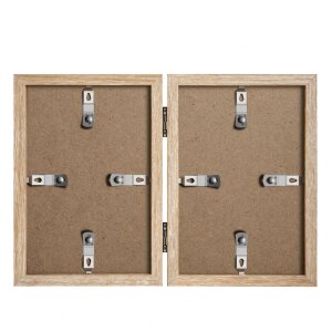 Henzo Holz-Doppelrahmen Piano 2 Fotos 10x15 cm beige Hochformat zum Hinstellen