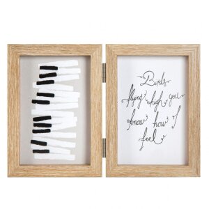 Henzo cadru dublu din lemn Piano 2 fotografii 13x18 cm bej cadru cu balamale