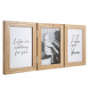 Henzo cadru dublu din lemn Piano 3 fotografii 10x15 cm Bej MDF lemn pentru montaj