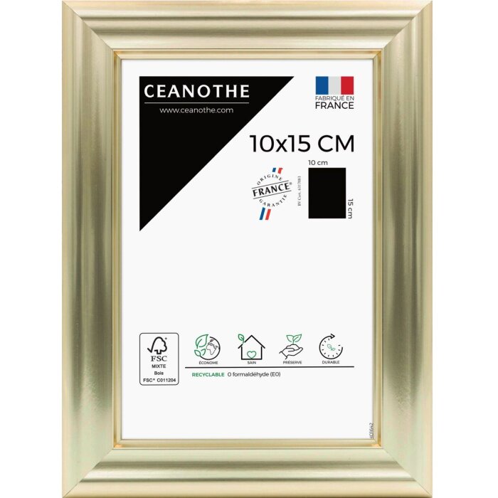Ceanothe Bilderrahmen Julia 24x30 cm gold gebleicht MDF Normalglas