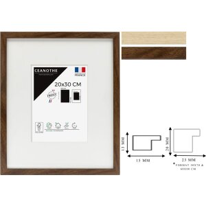 Ceanothe Holzrahmen Wild mit Schrägschnitt-Passepartout Braun Natur