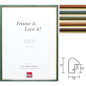 Effect Holzrahmen Profil 23 Goldkante Blau 7x10 cm bis...