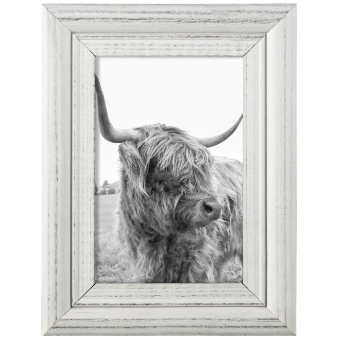 Hama Canuto Rama de portret lemn alb 10 x 15 cm aspect vintage