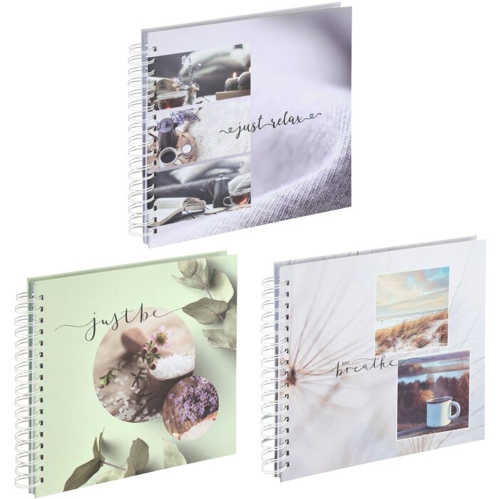 Hama Spiralalbum Relax 28x24 cm 50 weiße Seiten Be Breathe Just