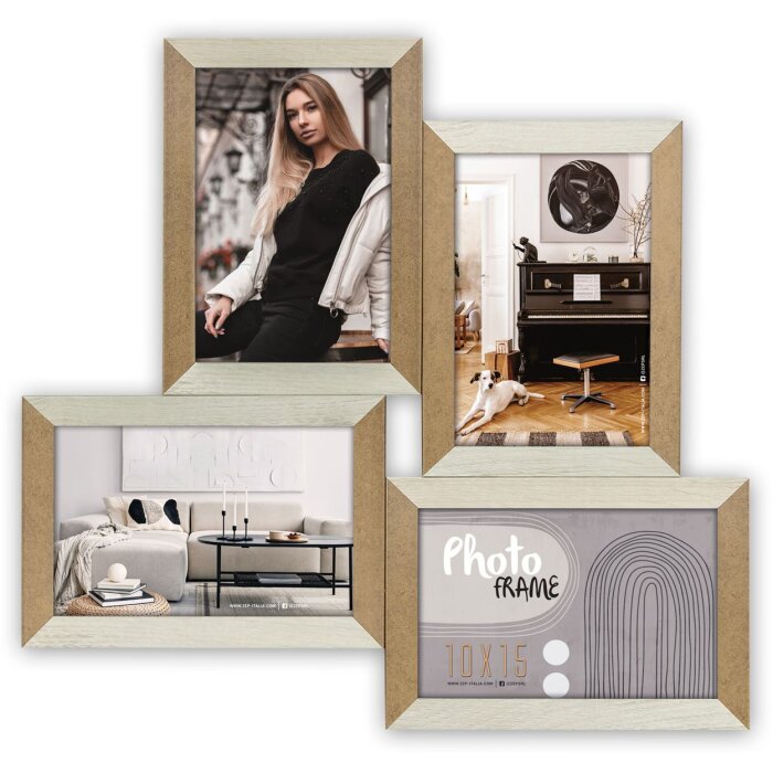 ZEP Galerie foto Vercelli Alb 4 fotografii 10x15 cm (35x34 cm)