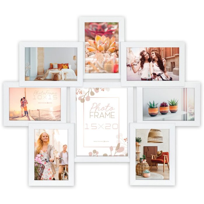 ZEP Galerie foto Riace Cadru MDF alb 8 fotografii 54x47 cm