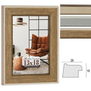 ZEP Bilderrahmen Nuoro Holzoptik 10x15 bis 30x40 cm verschiedene Farben