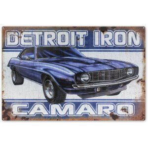 ZEP Blechschild IRON blau Camaro 45x30 cm Wanddeko Metall...