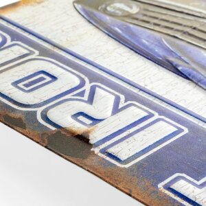 ZEP metal semn IRON albastru Camaro 45x30 cm perete decor metal retro masina