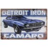 ZEP metal semn IRON albastru Camaro 45x30 cm perete decor metal retro masina