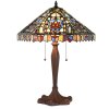 Lampa de masă Tiffany LumiLamp 5LL-1206, Ø 47x60 cm, bej/albastru