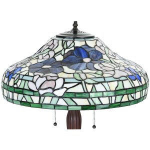 Lampa de masă Tiffany LumiLamp 5LL-1207, bej și verde, Ø 46x60 cm