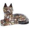 LumiLamp 5LL-1215 Tiffany lampă de masă motiv câine maro bej 25x13x17 cm E14 25W