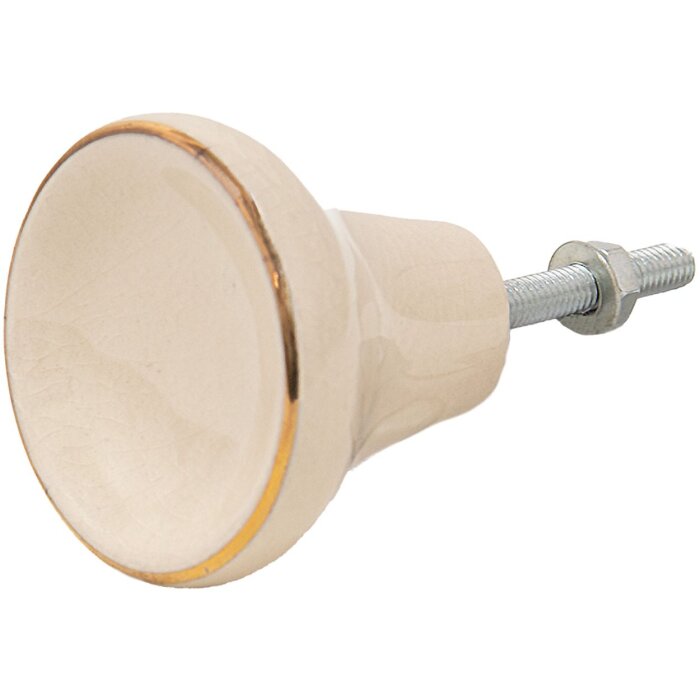 Clayre & Eef 65059 Türknopf Ø 4x3 cm Weiß