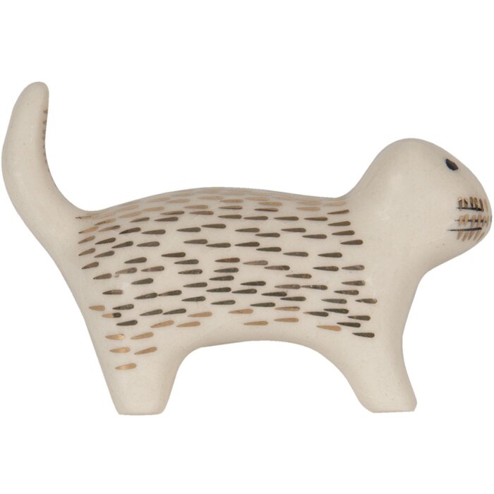 Clayre & Eef 65070 Türknopf 8x4x5 cm Weiß Goldfarbig