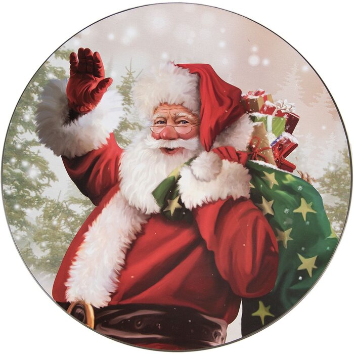 Clayre & Eef 65106 Platzteller Ø 33x1 cm Rot Weiß Weihnachts Unterteller