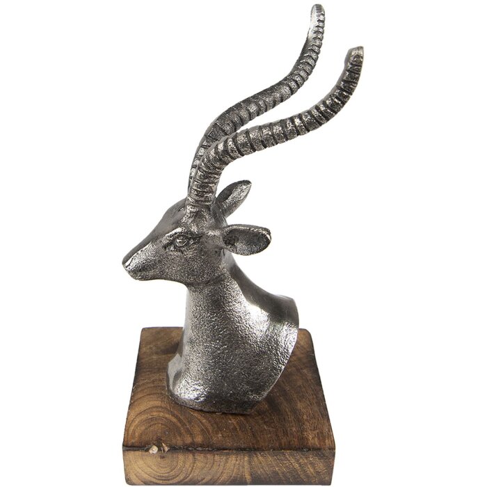 Statuie decorativă hâșc Clayre & Eef, 12x11x21 cm, argintie