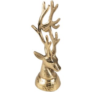 Statuie de decor Rentier Clayre & Eef, 8x7x20 cm, finisaj auriu