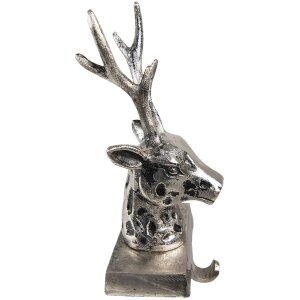 Clayre & Eef 6AL0070 Ciorap de Crăciun Reindeer 12x7x28 cm Culoare argintie