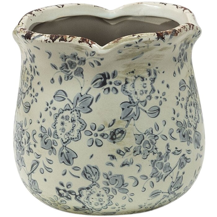 Vază decorativă Clayre & Eef Ø 12x12 cm, gri-bej, ceramica