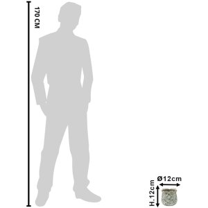 Vază decorativă Clayre & Eef Ø 12x12 cm, gri-bej, ceramica