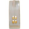 Decorativ Casa cu LED din porțelan, bej, 7x6x15 cm