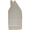 Decorativ Casa cu LED, Porțelan, Bej, 5x5x12 cm