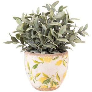 Clayre & Eef 6CE1529XS Decorațiune Ghiveci de flori Ø 12x11 cm Galben