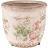 Clayre & Eef 6CE1541S Ghiveci de flori 12x11cm Roz Bej Ceramică Floral