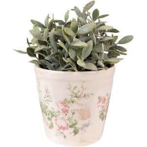Clayre & Eef 6CE1544L Dekoration Blumentopf Ø 17x16 cm Rosa Beige