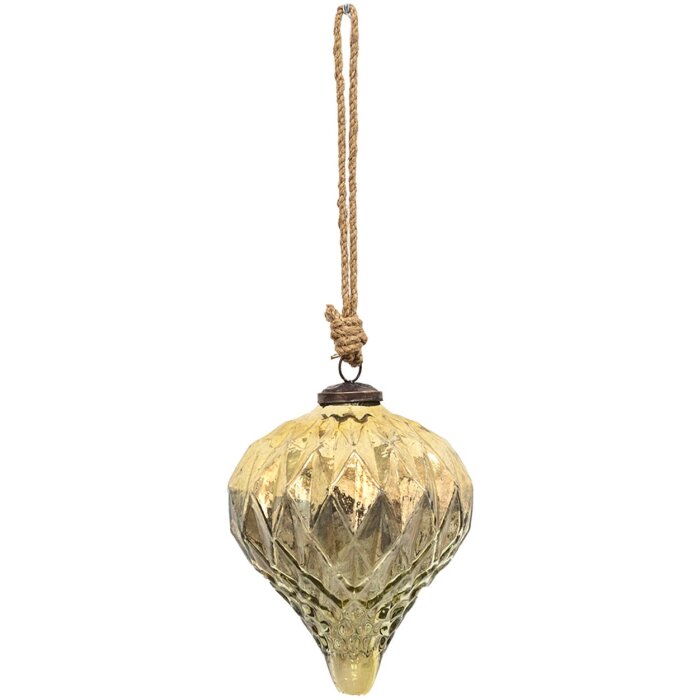 Glob ornament pentru brad de Crăciun Clayre & Eef Ø 13x15 cm, auriu