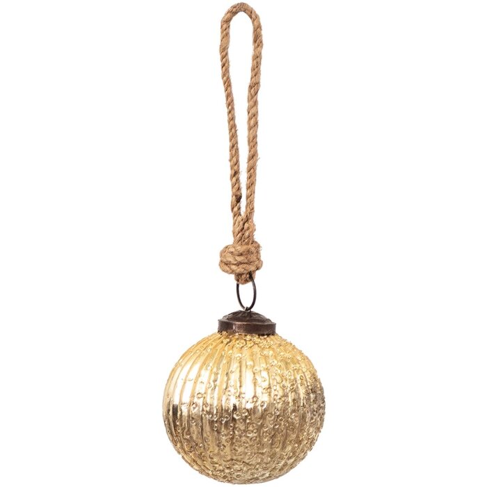 Glob de Crăciun din Sticlă Ø 7x7 cm, Aurie - Clayre & Eef