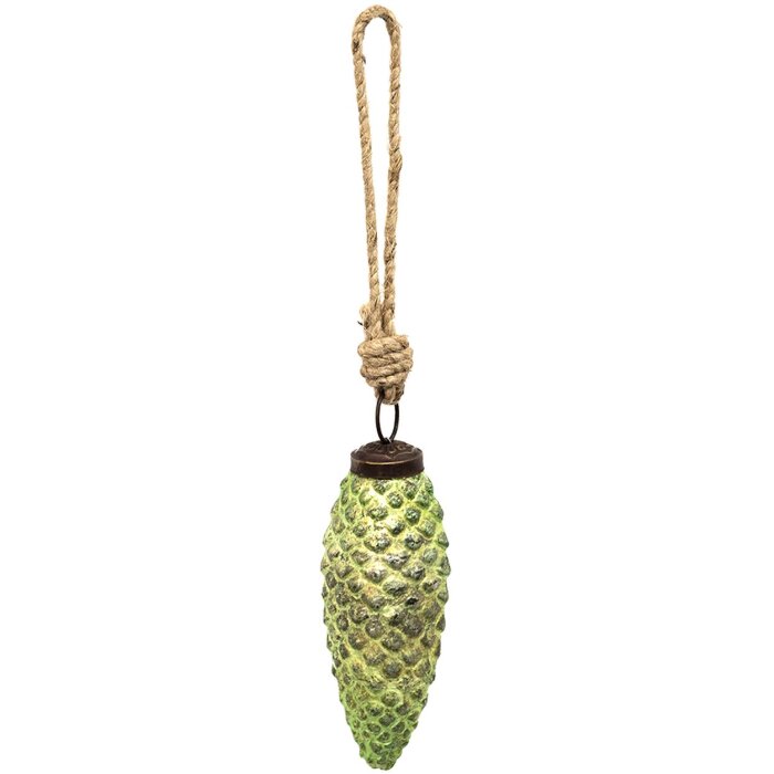 Glob de Crăciun din Sticlă Verde, 5x3x10 cm - Clayre & Eef