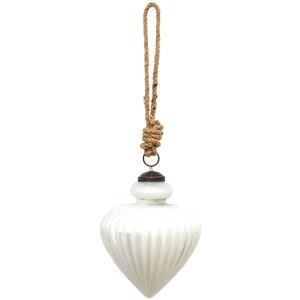 Clayre & Eef 6GL3680 Christbaumkugel Weiß...