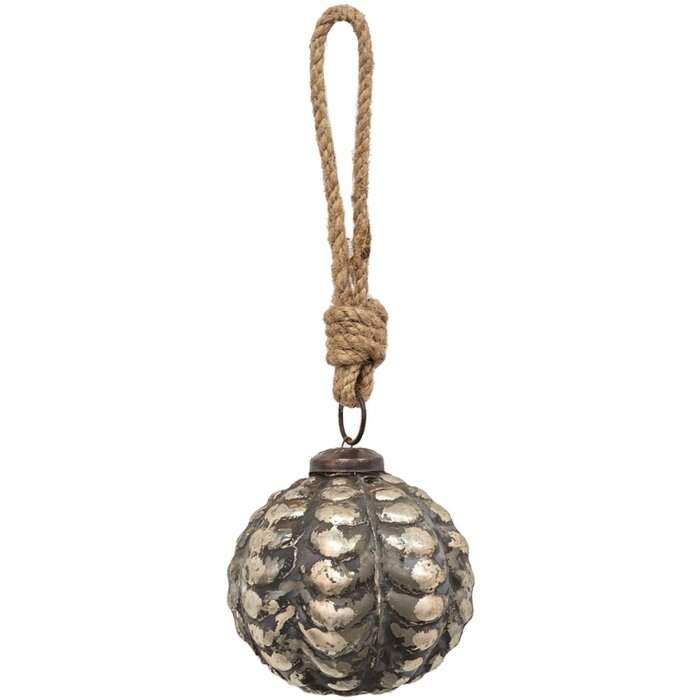 Clayre & Eef 6GL3685 Christbaumkugel Ø 6x6 cm Braun Weihnachtskugel