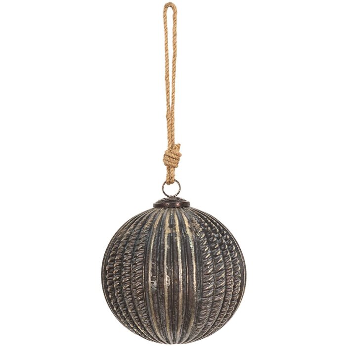 Glob ornament pentru brad din sticlă, maro, Ø 15x15 cm