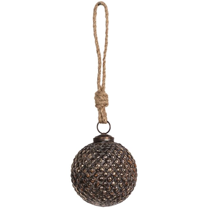 Glob de Crăciun Clayre & Eef Ø 7x7 cm maro din sticlă