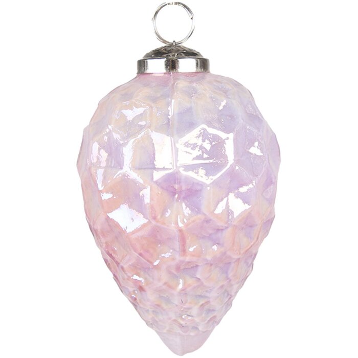 Glob de Crăciun din Sticlă Ø 6x11 cm, Roz – Clayre & Eef