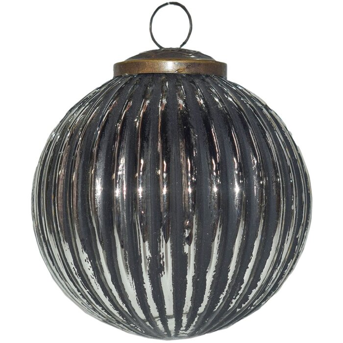 Glob de Crăciun Clayre & Eef Ø 10x10 cm Negru Argintiu